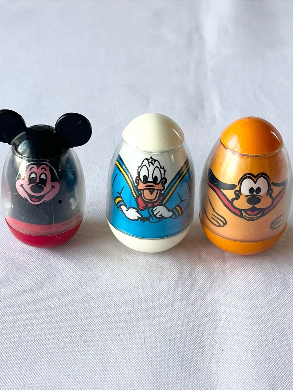 Vintage 1970s Hasbro Disney Weebles Mickey Mouse Donald Duck And Pluto